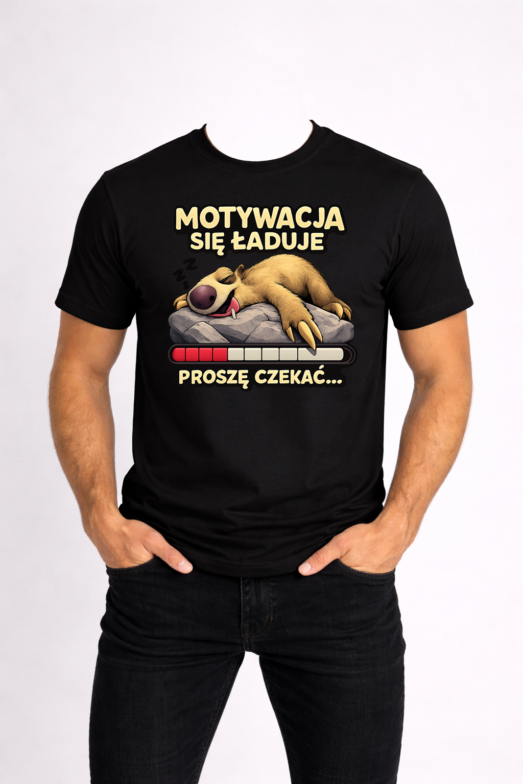 Koszulka męska "Motywacja się ładuje" - obrazek 3