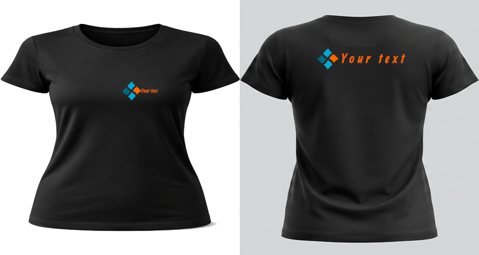 Własny projekt – koszulka damska – Front+Back – do pracy