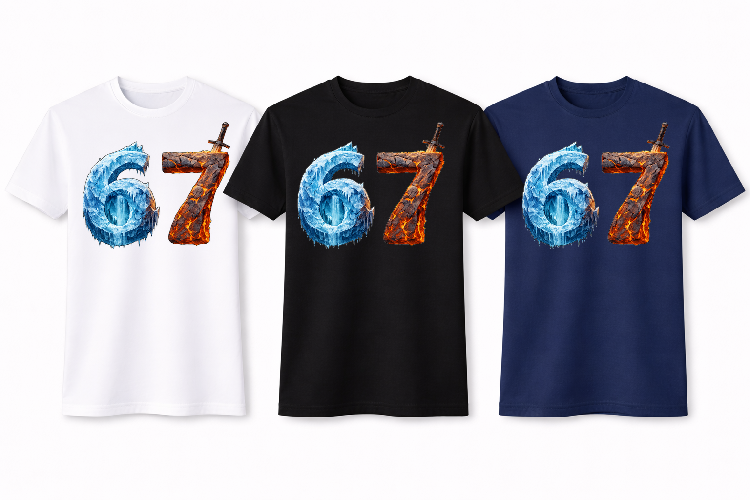 T-SHIRT MĘSKI KOSZULKA Z - NADRUKIEM „67” - obrazek 5
