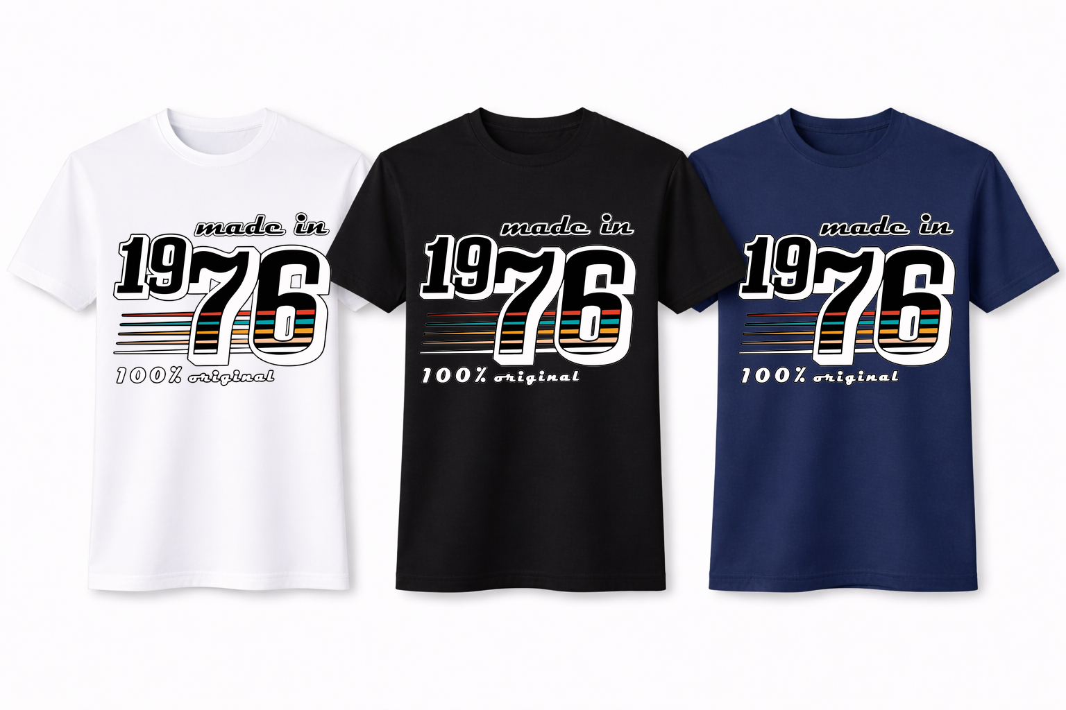 T-SHIRT MĘSKI KOSZULKA Z - NADRUKIEM „Made in 1976” - obrazek 5