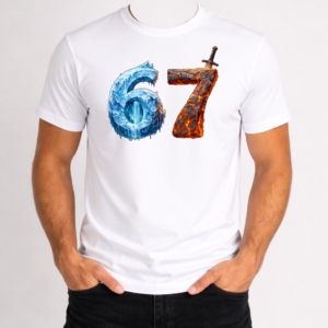 T-SHIRT MĘSKI KOSZULKA Z - NADRUKIEM „67”