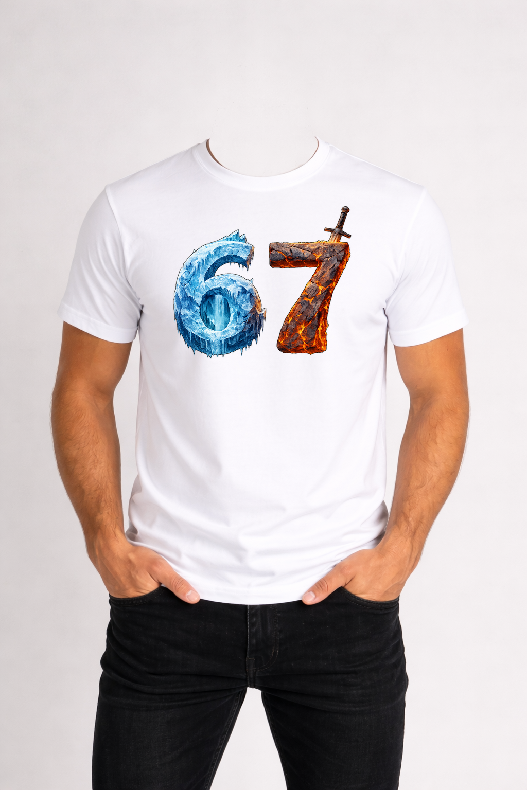 T-SHIRT MĘSKI KOSZULKA Z – NADRUKIEM „67”