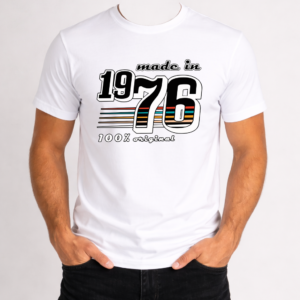 T-SHIRT MĘSKI KOSZULKA Z - NADRUKIEM „Made in 1976”