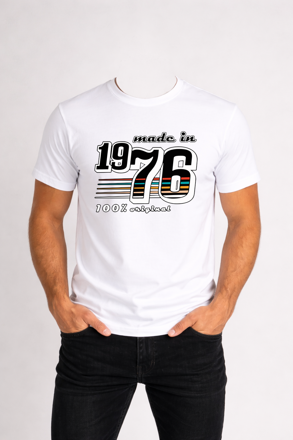 T-SHIRT MĘSKI KOSZULKA Z – NADRUKIEM „Made in 1976”