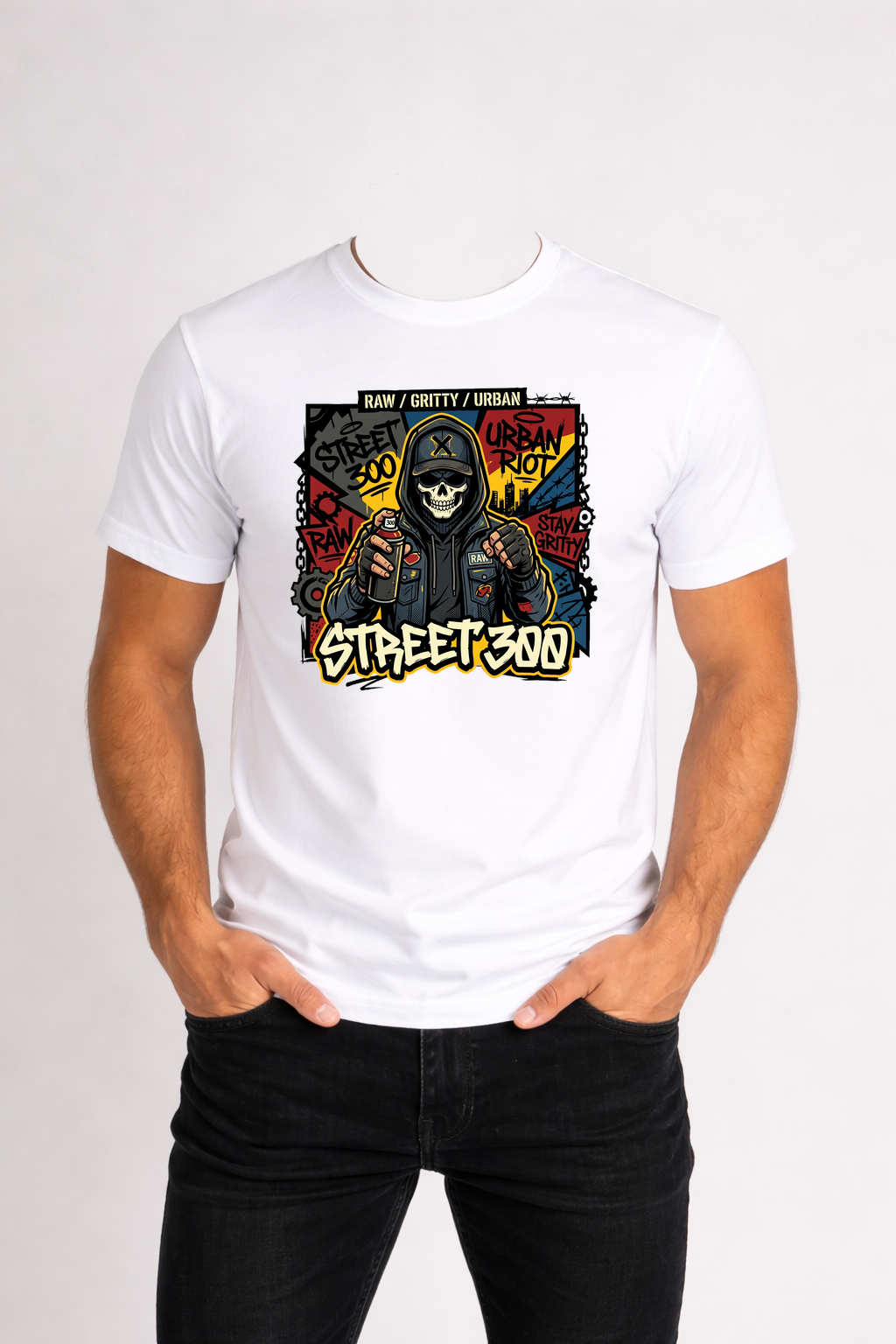 T-SHIRT MĘSKI KOSZULKA Z – NADRUKIEM „Street 300”