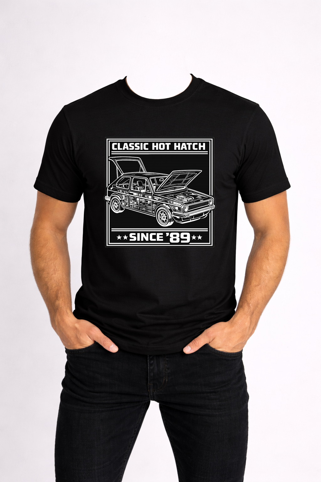T-SHIRT MĘSKI KOSZULKA Z - NADRUKIEM „VW golf - dla pasjonatów RETRO” - obrazek 3