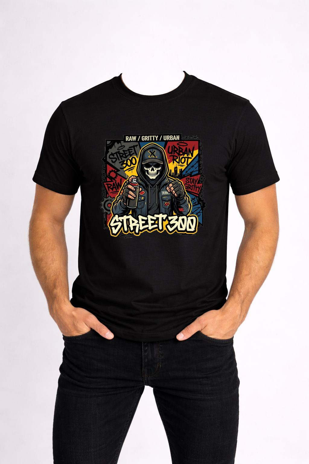 T-SHIRT MĘSKI KOSZULKA Z - NADRUKIEM „Street 300” - obrazek 4