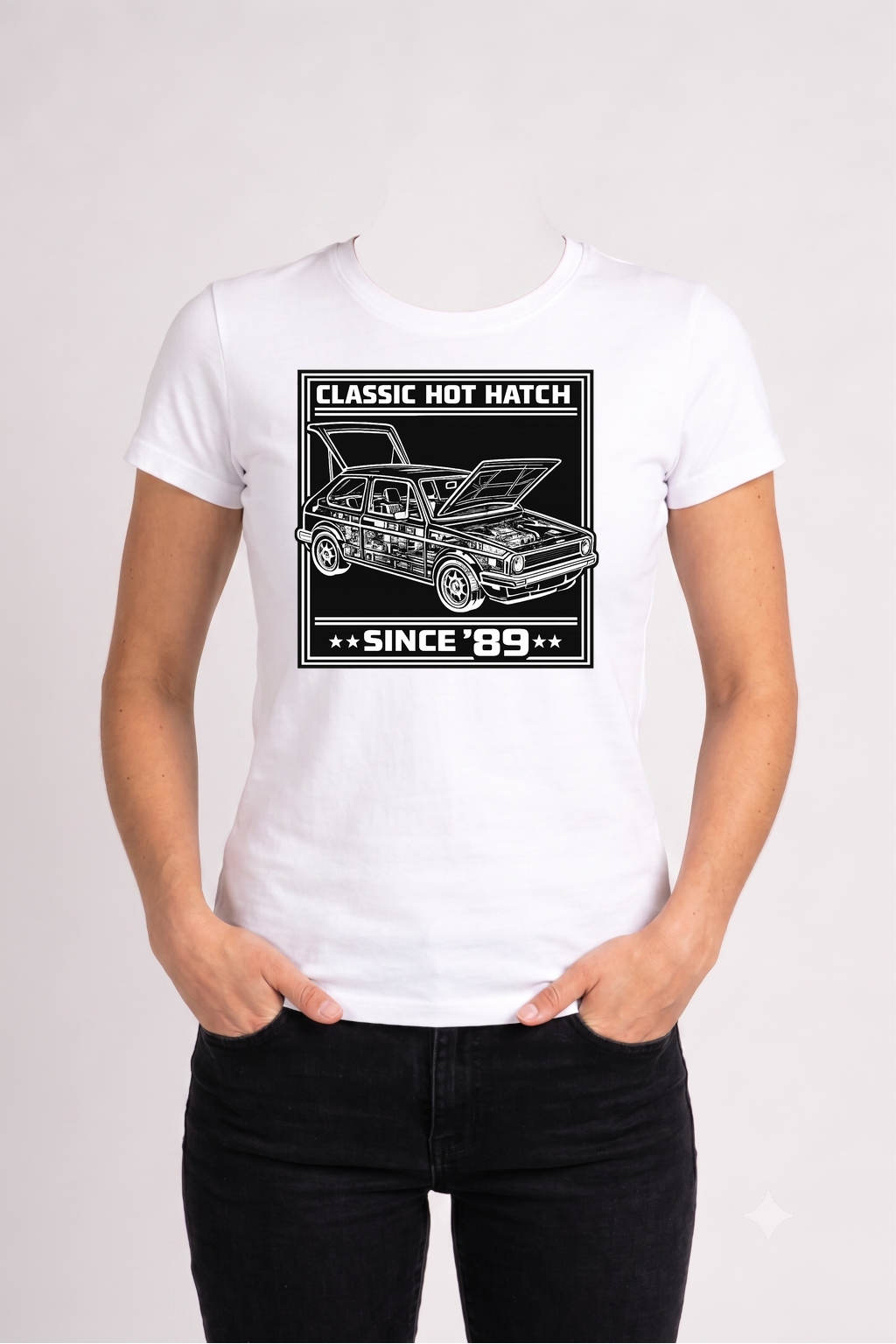 Koszulka damska „VW golf – dla pasjonatów RETRO”