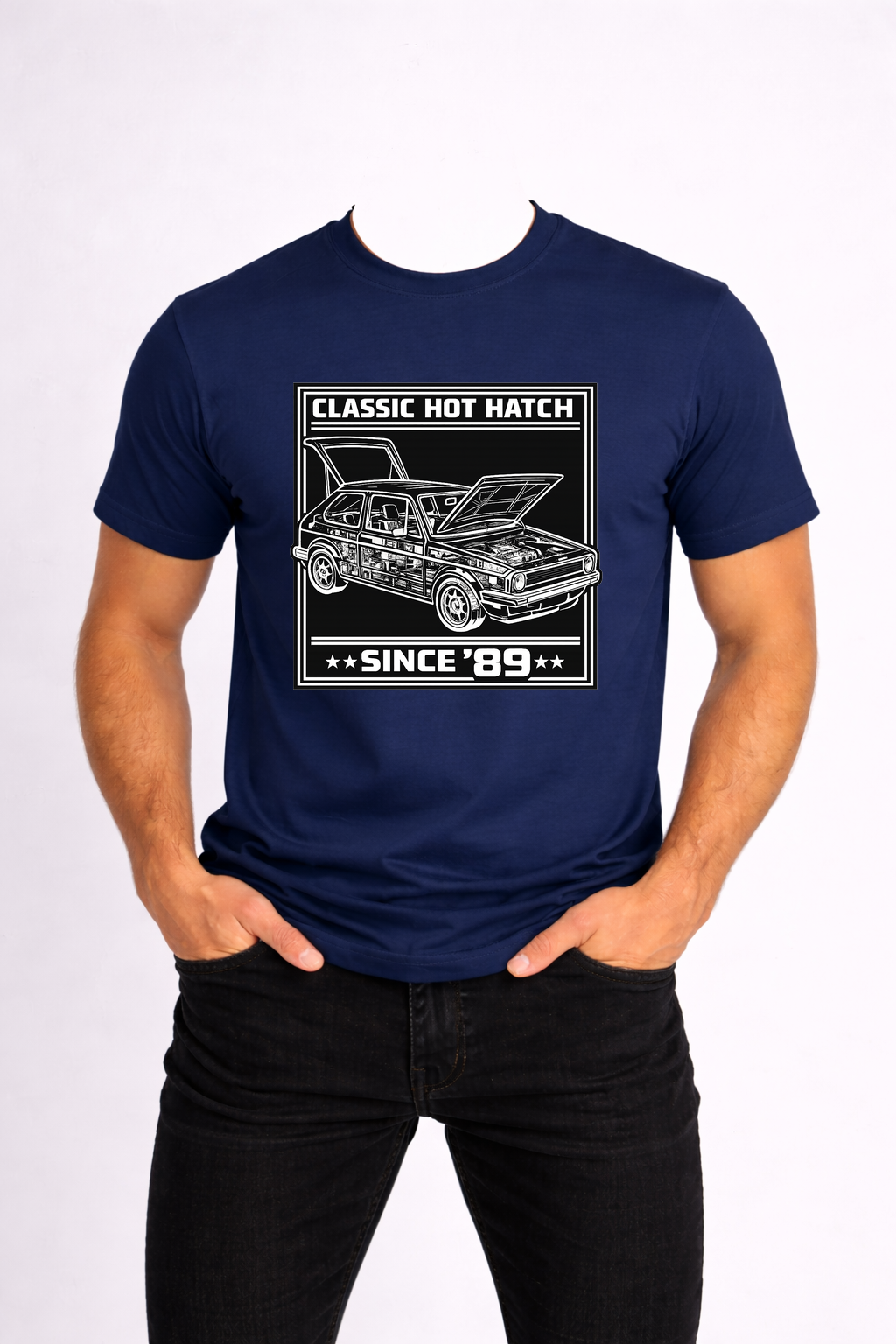 T-SHIRT MĘSKI KOSZULKA Z - NADRUKIEM „VW golf - dla pasjonatów RETRO” - obrazek 4