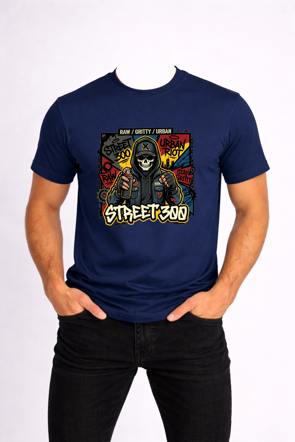 T-SHIRT MĘSKI KOSZULKA Z - NADRUKIEM „Street 300” - obrazek 3